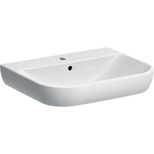 Geberit Umywalka Smyle: 60x48cm, Otwór na baterię=centralny, Przelew=widoczny, symetryczny, biały, 500.228.01.1