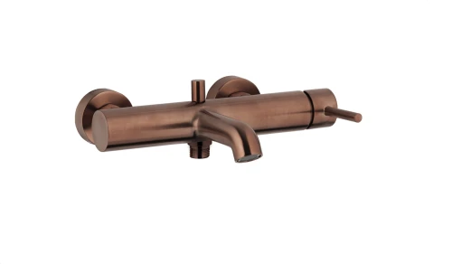 Bateria wannowa ścienna miedź szczotkowana KFA Moza Brushed Rose Gold 5034-020-34