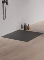 New Trendy Nex brodzik kwadratowy, konglomeratowy 90x90, kolor antracyt, struktura, B-0501