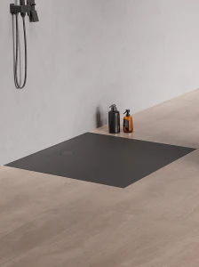 New Trendy Nex brodzik kwadratowy, konglomeratowy 90x90, kolor antracyt, struktura, B-0501
