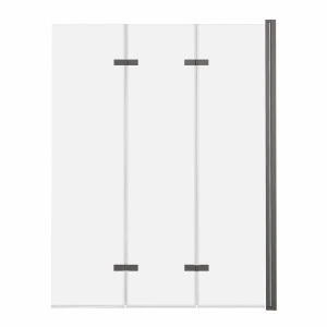 AD Naturalnie Sajno parawan na wannę 3-elementowy 100cm, szkło transparentne profil grafit szczotkowany  [-12% Z KODEM MAJ12] SPW-003-100GSZ