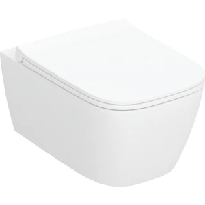 Geberit Smyle TurboFlush Zestaw miska WC prostokątna z deską sedesową wolnoopadającą, spłukiwanie wirowe kolor biały, 503.171.00.1