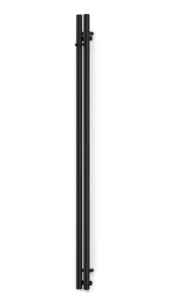 Terma Rolo Hanger grzejnik łazienkowy 1200x150 mm, 3 kolumnowy kolor czarnu mat (9M5) podłączenie SX WGROW120015K9M5SX