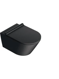 Catalano Zero Silentech miska wisząca WC bezrantowa 55cm spłukiwanie wirowe + deska sedesowa wolnoopadająca, kolor czarny-mat 0111550022+0551200022