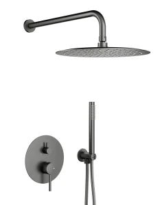 KFA Armatura Moza Gun Metal Grey zestaw prysznicowy podtynkowy z deszczownicą 30cm, kolor grafit szczotkowany (Gun Metal Grey) 5039-501-61