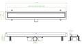 Laveo Basso odpływ liniowy przyścienny 90 cm,  ruszt czarny COB_791D