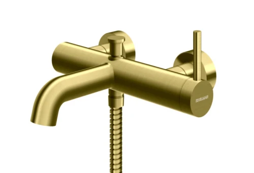 Kohlman Axel Gold Brushed bateria wannowo-prysznicowa, kolor szczotkowany złoty QW110AGDB
