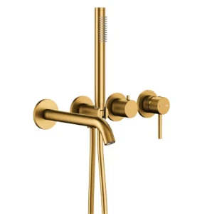 Kfa Moza Brushed Gold bateria wannowa podtynkowa ścienna, kolor złoty szczotkowany PVD 5039-411-31