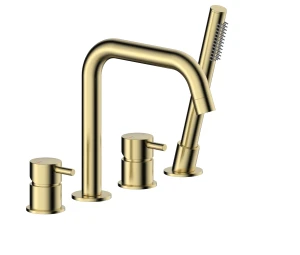Kfa Armatura Moza Brushed Gold bateria wannowa 4-otworowa, kolor złoty szczotkowany 5035-210-31