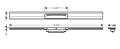Odpływ prysznicowy przyścienny z możliwością przycięcia Hansgrohe RainDrain Flex 1000mm stal szlachetna szczotkowana 56053800