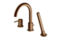 Kohlman Axel Brushed Copper bateria wannowa 3otworowa z obrotową wylewką kolor miedź szczotkowana QB241ABC