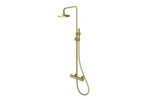 Kohlman Axel Brushed Gold zestaw natryskowy natynkowy  kolor złoty szczotkowany QW276AGDB