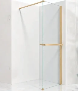 Aquaform Fuji Brushed Gold ścianka prysznicowa walk in 80x200cm, powłoka Quick Clean profil złoto szczotkowane (Brushed Gold) AQ.103-11-20080-01