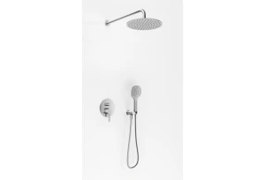 Kohlman Axel Nickel Brushed zestaw prysznicowy podtynkowy deszczownica 25cm kolor nikiel szczotkowany QW210ABNR25