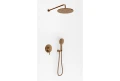 Kohlman Axel Copper Brushed zestaw prysznicowy podtynkowy deszczownica 30cm kolor miedź szczotkowana QW210ABCR30