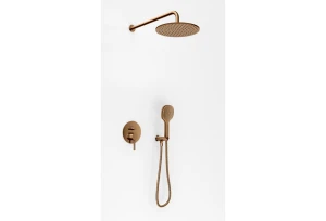 Kohlman Axel Copper Brushed zestaw prysznicowy podtynkowy deszczownica 30cm kolor miedź szczotkowana QW210ABCR30