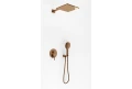 Kohlman Axel Copper Brushed zestaw prysznicowy podtynkowy deszczownica 25x25cm kolor miedź szczotkowana QW210ABCQ25