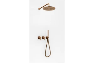 Kohlman Axel Copper Brushed zestaw prysznicowy podtynkowy deszczownica 25cm kolor miedź szczotkowana QW260ABCR25