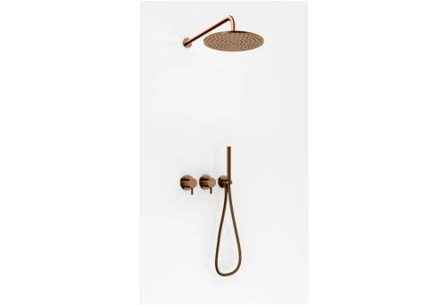 Kohlman Axel Copper Brushed zestaw prysznicowy podtynkowy deszczownica 25cm kolor miedź szczotkowana QW260ABCR25