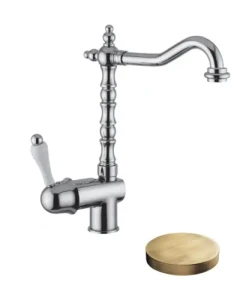 Giulini Giovanni Praga Bronzo Bateria umywalkowa z korkiem automatycznym, kolor stare złoto (bronzo) 7527BR