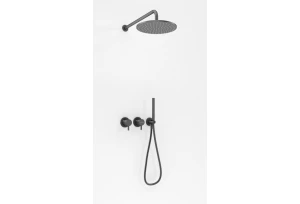 Kohlman Axel Gray zestaw prysznicowy podtynkowy deszczownica 25cm kolor grafit szczotkowany QW260AGR25