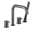 KFA Armatura Moza Gun Metal Grey bateria wannowa 4-otworowa, kolor grafit szczotkowany 5035-210-61