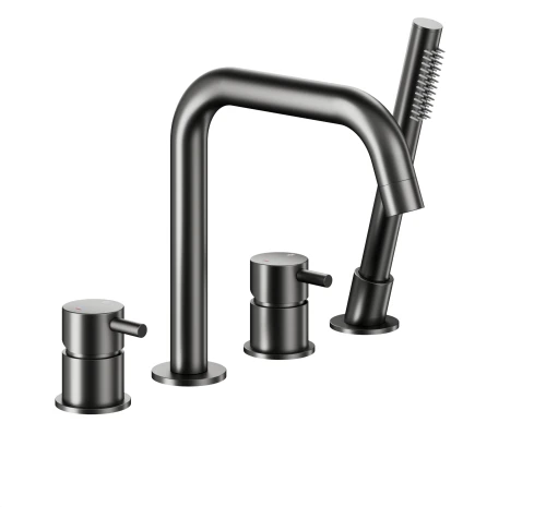 KFA Armatura Moza Gun Metal Grey bateria wannowa 4-otworowa, kolor grafit szczotkowany 5035-210-61