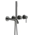 KFA Armatura Moza Gun Metal Grey bateria wannowa podtynkowa ścienna, kolor grafit szczotkowany PVD 5039-411-61