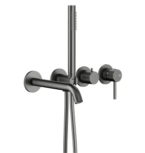 KFA Armatura Moza Gun Metal Grey bateria wannowa podtynkowa ścienna, kolor grafit szczotkowany PVD 5039-411-61