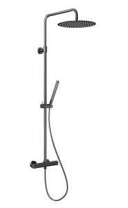 KFA Armatura Moza Premium Gun Metal Grey zestaw natryskowy termostatyczny, kolor grafit szczotkowany 5736-921-61
