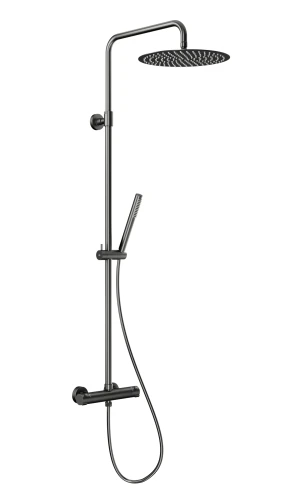 KFA Armatura Moza Premium Gun Metal Grey zestaw natryskowy termostatyczny, kolor grafit szczotkowany 5736-921-61