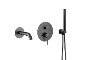 KFA Armatura Moza Gun Metal Grey bateria wannowa podtynkowa kolor PVD grafit szczotkowana 5039-401-61