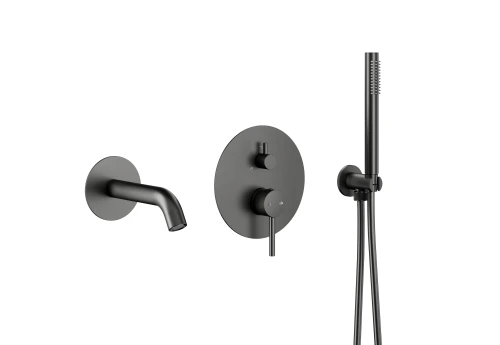 KFA Armatura Moza Gun Metal Grey bateria wannowa podtynkowa kolor PVD grafit szczotkowana 5039-401-61