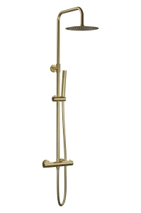 AQG Urban Flow zestaw natryskowy termostatyczny natynkowy deszczownica 25cm kolor PVD złoty szczotkowany 20UFR25NID09