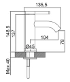 AQG Bateria umywalkowa Urban Flow z aeratorem redukującym przepływ kolor PVD złoty szczotkowany Szczotkowane 01URF108OC