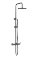 AQG Urban Flow monomando zestaw natryskowy natynkowy deszczownica 25cm kolor PVD Gun Metal grafit szczotkowany 21UFR25UFD12