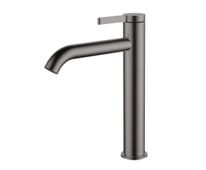 AQG Bateria umywalkowa wysoka Urban Flow z aeratorem redukującym przepływ kolor PVD grafit szczotkowany Szczotkowane 01URF128GM