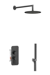 AQG Urban Flow zestaw natryskowy podtynkowy deszczownica 25cm kolor PVD grafit szczotkowany 19URFER23612