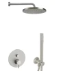 Paffoni Light Inox zestaw natryskowy podtynkowy deszczownica 22,5 cm, kolor stal szczotkowana, LIG015ZSC2A.ST
