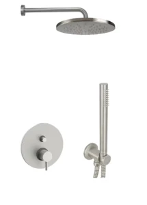 Paffoni Light Inox zestaw natryskowy podtynkowy deszczownica 22,5 cm, kolor stal szczotkowana, LIG015ZSC2A.ST