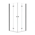 Besco Exo-H Gun Metal Kabina prysznicowa kwadratowa 90x90 drwi składane profil grafit szczotkowany KEHGM-90-195