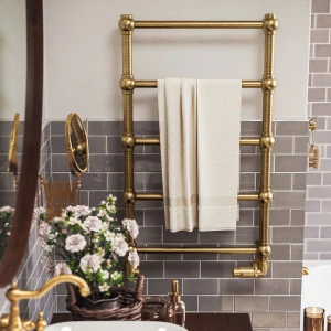 Terma RETRO grzejnik łazienkowy 800x504mm Podłączenie SX kolor Brushed Brass[BBS] WGRE1080050-KBBSSX