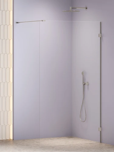 New Trendy Oxia Nickel Brushed ścanka walk-in 90x200 szkło 8mm profil Nikiel szczotkowany AXJ-1284