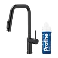 KFA Duero Pure Style Black bateria kuchenna z filtracją wody, filtr PROFINE blue small, kolor czarny mat 6623-313-81