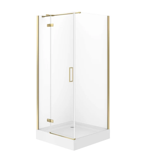 Cersanit City Kabiny kabina prysznicowa z brodzikiem 80x80x195cm kolor złoty lewa S4004-155