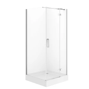 Cersanit City Kabiny kabina prysznicowa z brodzikiem 90x90x195cm kolor chrom prawa S4004-156
