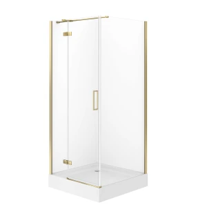 Cersanit City Kabiny kabina prysznicowa z brodzikiem 90x90x195cm kolor złoty lewa S4004-161