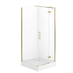 Cersanit City Kabiny kabina prysznicowa z brodzikiem 90x90x195cm kolor złoty prawa S4004-160