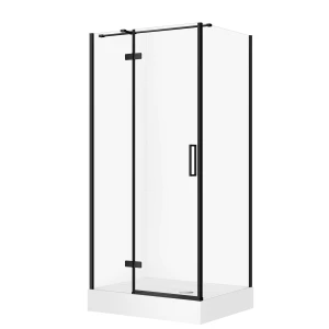Cersanit City Kabiny kabina prysznicowa z brodzikiem 100x80x195cm kolor czarny lewa S4004-165