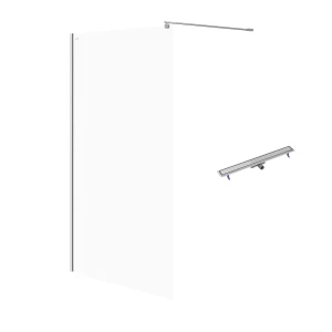 Cersanit Mille kabina walk-in z odpływem liniowym 120x200cm kolor chrom S601-243